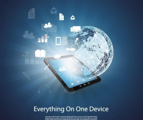 Cloud computer and network business template vector 08