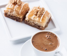Coffee and walnut cookies Stock Photo