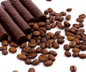 Coffee beans and candy chocolate Stock Photo 07
