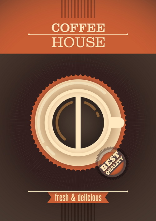 Coffee house poster template vector