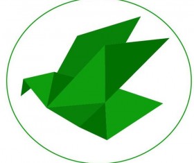 Color origami bird vector illustration 01