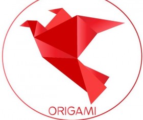Color origami bird vector illustration 03