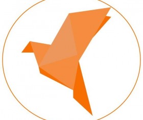 Color origami bird vector illustration 04