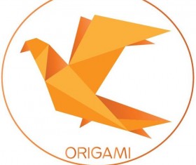 Color origami bird vector illustration 05