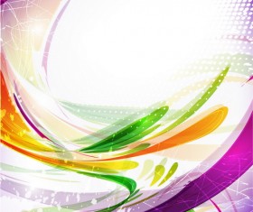 Colored abstract lines with grunge background vector 01