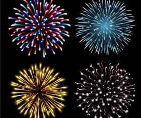 Colored firwork with black background vector