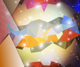 Colored geometric shape with points lines background vector 01