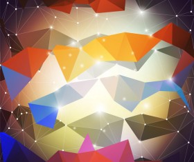 Colored geometric shape with points lines background vector 02