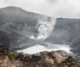 Crater in natural landscape lake Stock Photo 02