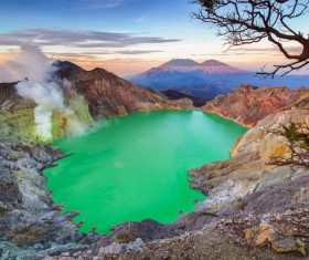 Crater in natural landscape lake Stock Photo 03