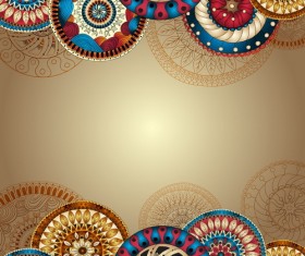 Cricles floral decorative background vector