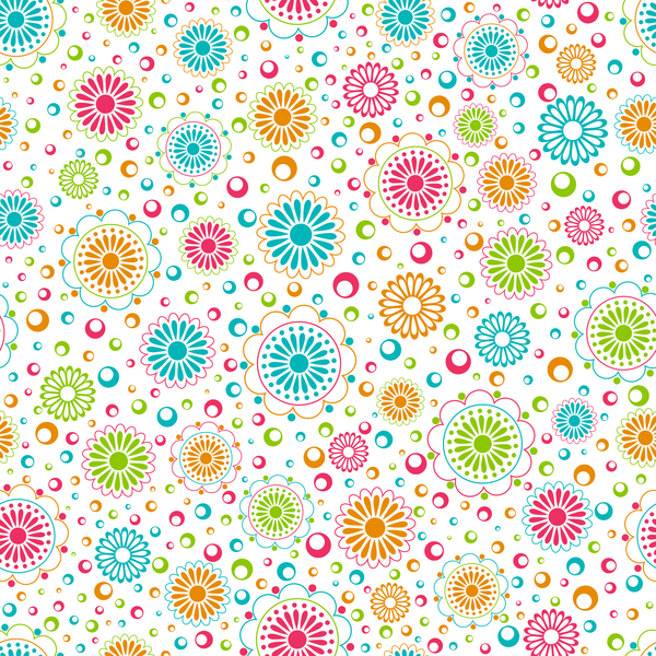 Download Cute floral seamless pattern vector free download