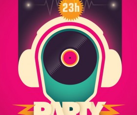 DJ session poster template retro vector 02