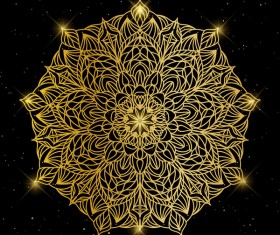 Deluxe golden ornament illustration vector material 01