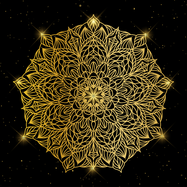 Deluxe golden ornament illustration vector material 01