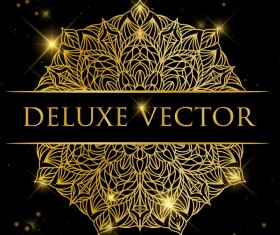 Deluxe golden ornament illustration vector material 02
