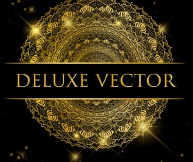 Deluxe golden ornament illustration vector material 03
