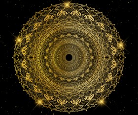 Deluxe golden ornament illustration vector material 04