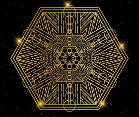 Deluxe golden ornament illustration vector material 05