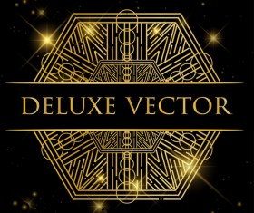 Deluxe golden ornament illustration vector material 06