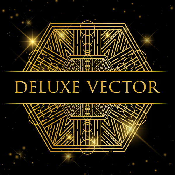 Deluxe golden ornament illustration vector material 06