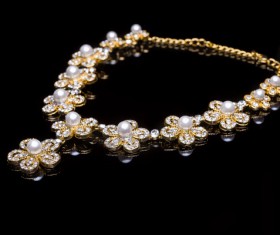 Diamond jewelry necklace Stock Photo