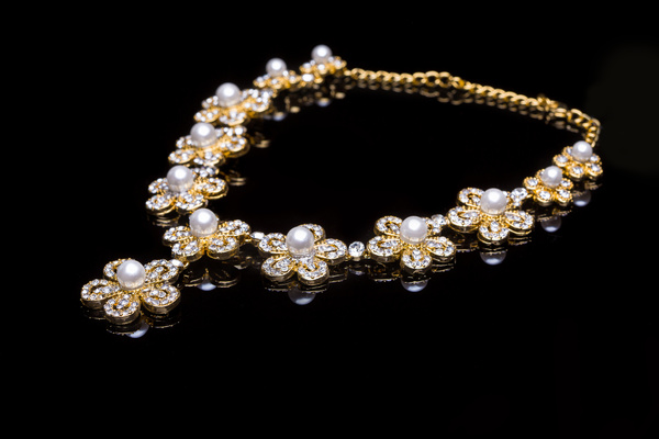 Diamond jewelry necklace Stock Photo