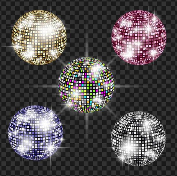 Disco neon balls illustration vector 02