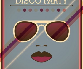 Disco party poster retro template vector 03