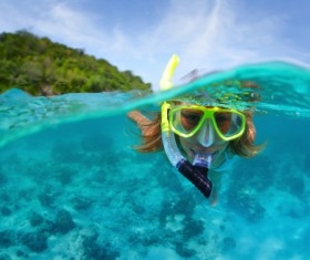 Diving woman Stock Photo 01