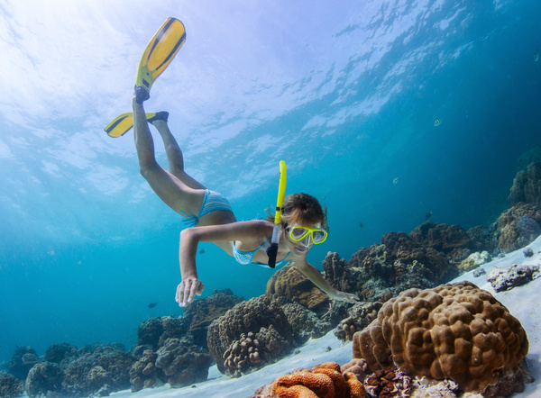 Diving woman Stock Photo 02