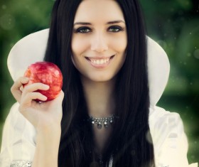 Dress up Snow White girl Stock Photo 01