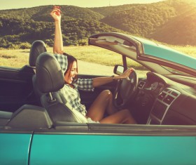 Driving car woman Stock Photo 04