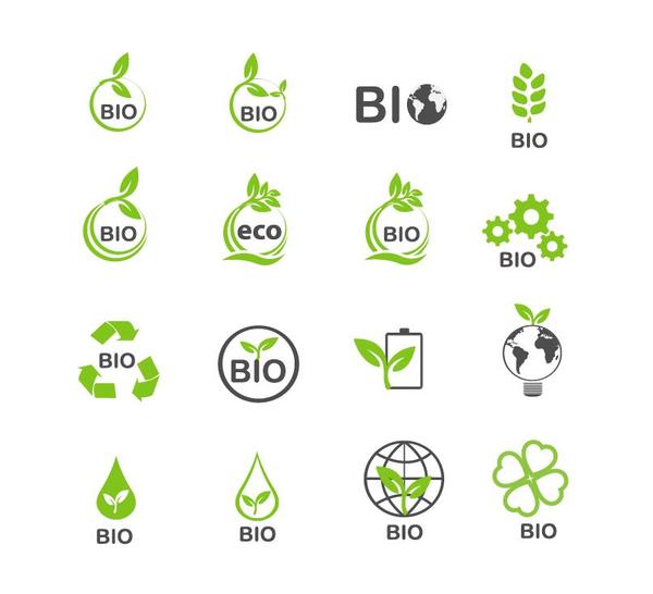 Eco with bio logos design vector