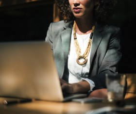 Elegant woman using laptop Stock Photo