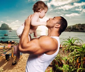 Father playing with his daughter Stock Photo