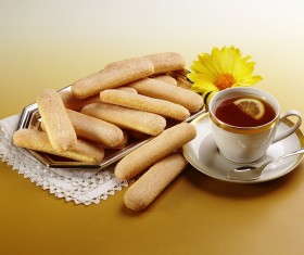 Finger cookie with coffee Stock Photo