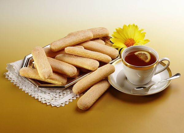 Finger cookie with coffee Stock Photo