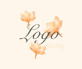 Flower watercolor logo vector 02