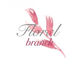 Flower watercolor logo vector 03