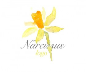 Flower watercolor logo vector 05