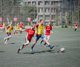 Friendship football match Stock Photo