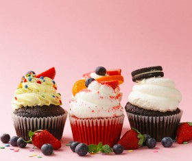 Fruit cupcakes Stock Photo 02