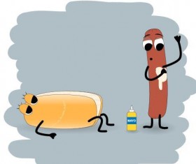 Funny food cartoon personage vector 01