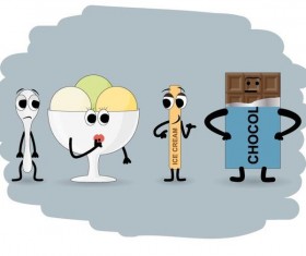 Funny food cartoon personage vector 02