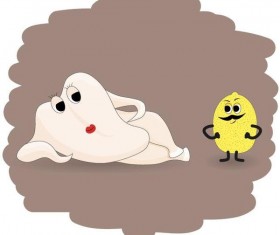 Funny food cartoon personage vector 03