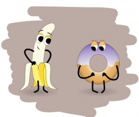 Funny food cartoon personage vector 04