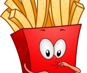 Funny french fries cartoon vector 01