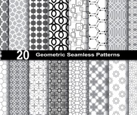Geometric seamless pattern black with white vector