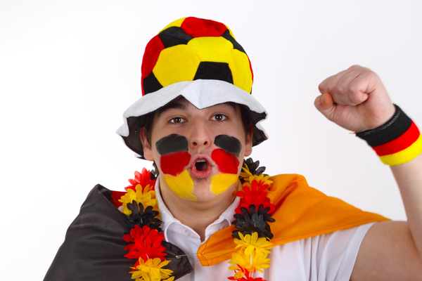 German male fans Stock Photo